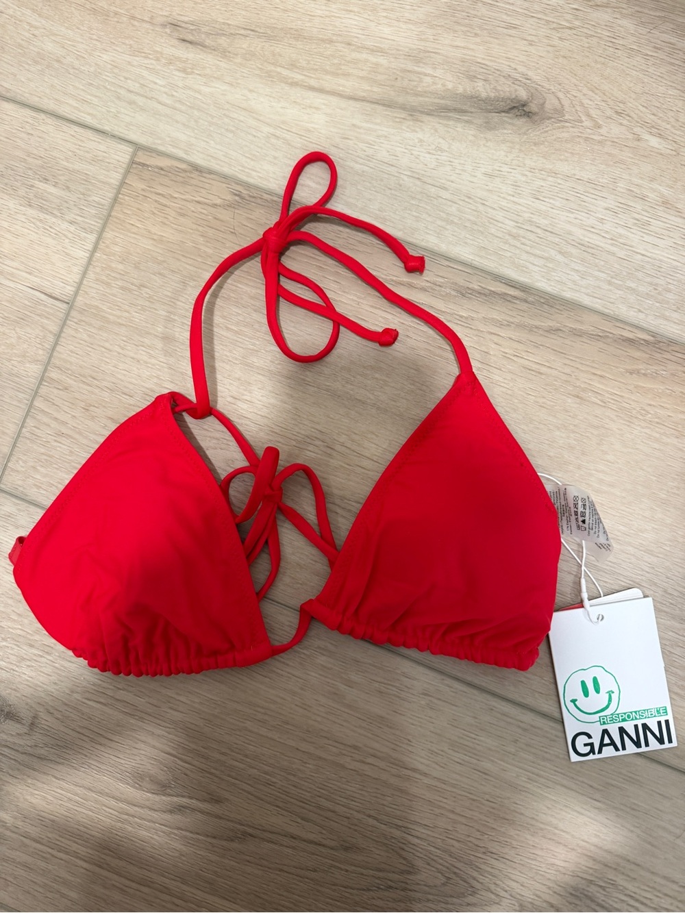 Ganni Red Triangle String Bikini - Picture 2 of 5